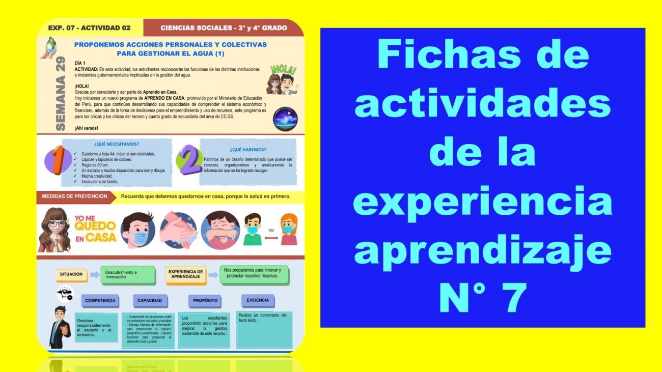 Fichas de actividades de la experiencia de aprendizaje N° 7de todas las areas