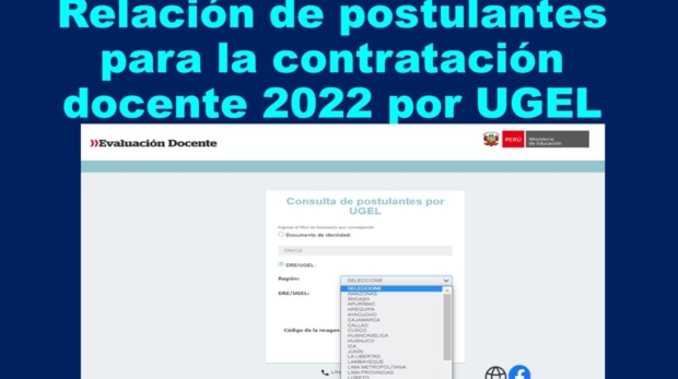 Consulta de postulantes por UGEL para la contratación docente 2022