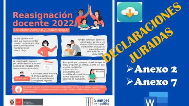 Declaraciones juradas para la reasignación y/o permuta docente 2022