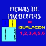Fichas de problemas de igualación 1, 2, 3, 4, 5 y 6
