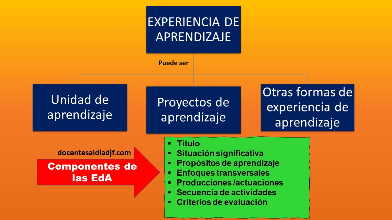 Cuál es la diferencia entre la experiencia de aprendizaje y los proyectos o unidades