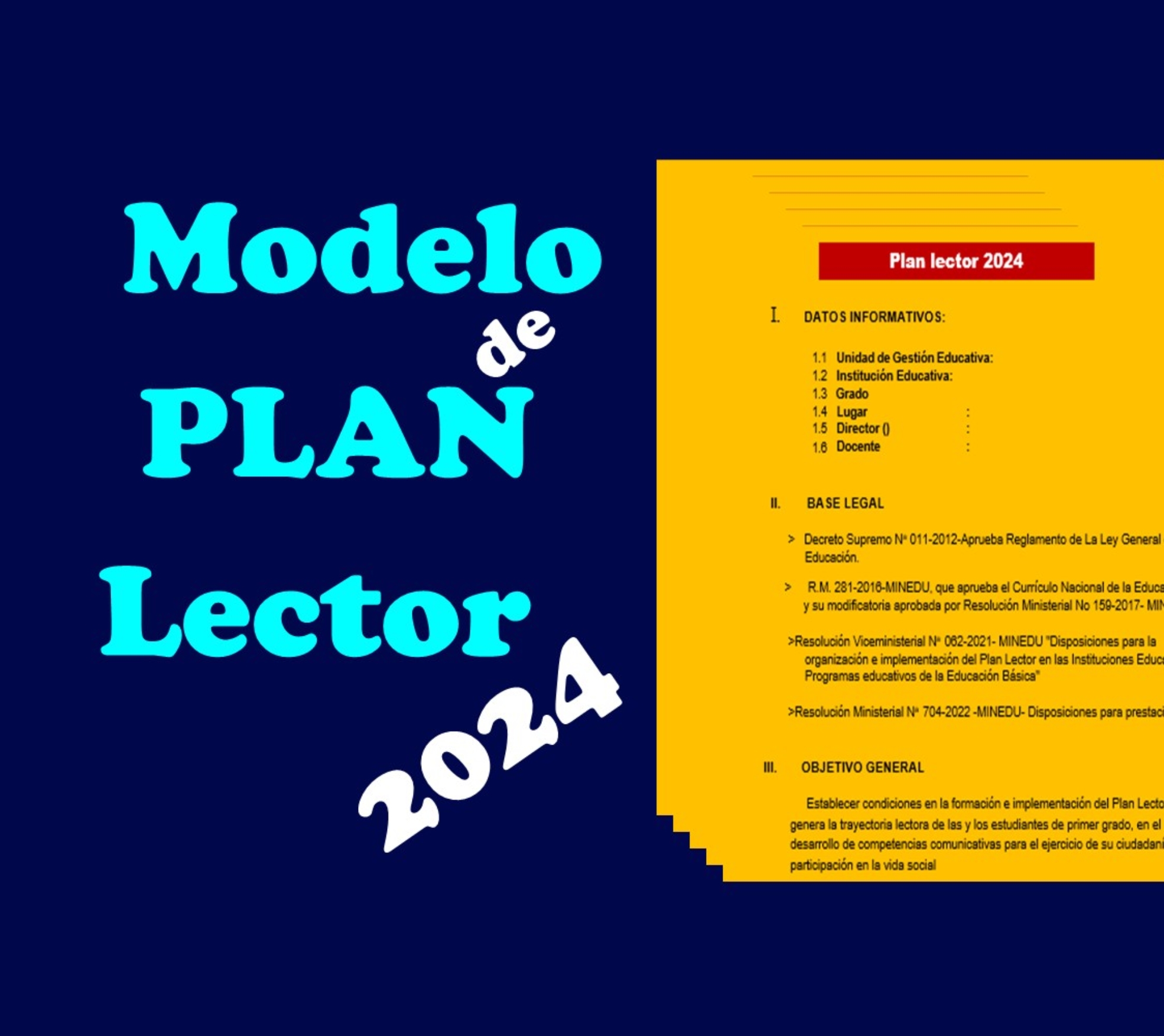 Modelo de plan lector 2024