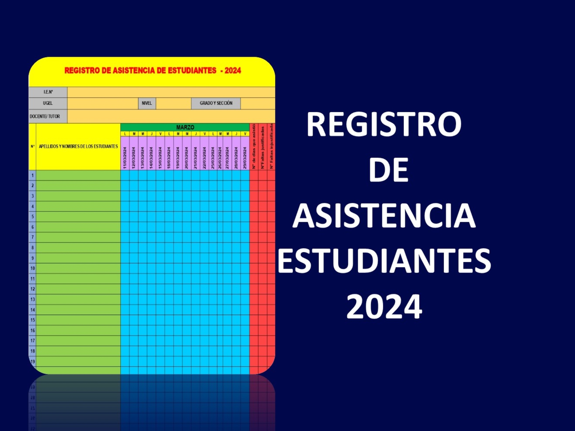Registro de asistencia de estudiantes del 2024